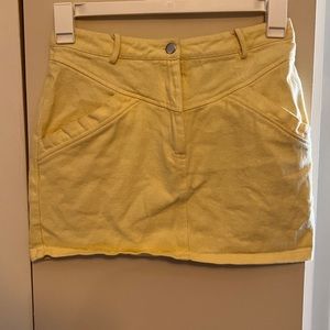 Vintage high waisted yellow mini skirt